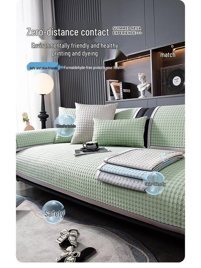 2025 Cool Feel Ice Silk Rattan Sofa Cushion – Non-Slip, Summer Style