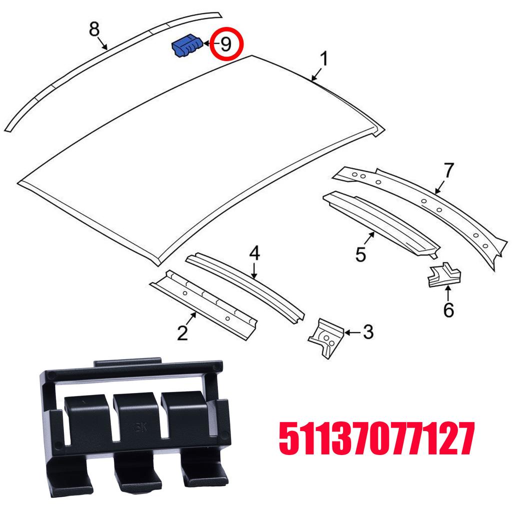 Roof Gutter Moulding Trim Strip Clip Clamp Bracket 51137077127 FOR BMW E82 E87 E90 E92 E82 1M Coupe