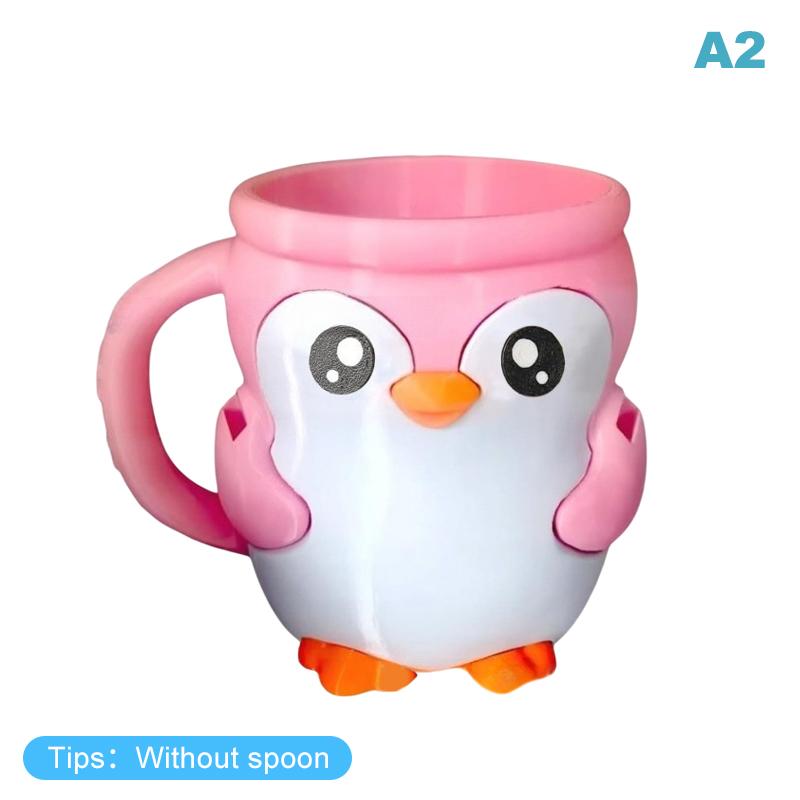 

Милый пингвин держатель для пинты мороженого, 3D-печать контейнеров для пинты мороженого с ручками против замерзания, ложки, рукав-подстаканник для пивной банки