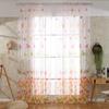 Yong8 Home Use Curtain Butterfly Print Window Panel Curtains Sheer Room Divider Curtain for Living Room Bedroom