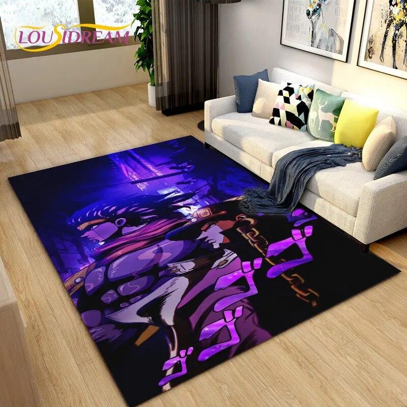 Jojo's Bizarre Adventure Anime-Teppich, Teppich für Wohnzimmer, Schlafzimmer, Sofa, Fußmatte, Dekoration, rutschfeste Bodenmatte für Kinderspiele