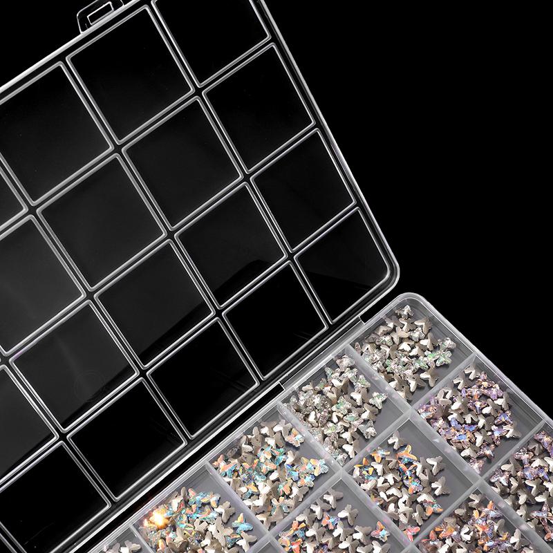Caja Organizadora Multifuncional de Plástico Transparente con Rejillas Contenedor Caja de Almacenamiento para Arte de Uñas para Organizador de Cuentas Arte DIY Joyería