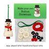 DIY Button Snowman Ornament Kit Reusable Fun Christmas Button Making Set Small Xmas Hanging Ornament for Holiday Stocking Filler