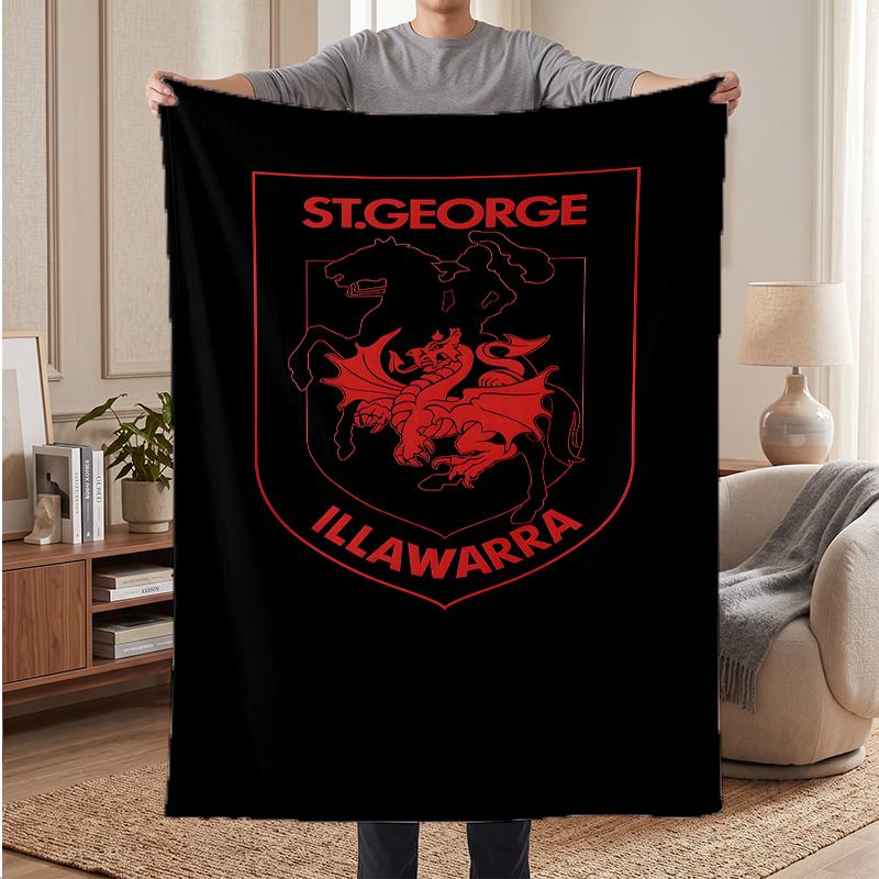 St George Illawarra Dragons Soft Warm Flannel Blankets Comfortable Blanket for Home Decoration Gifting