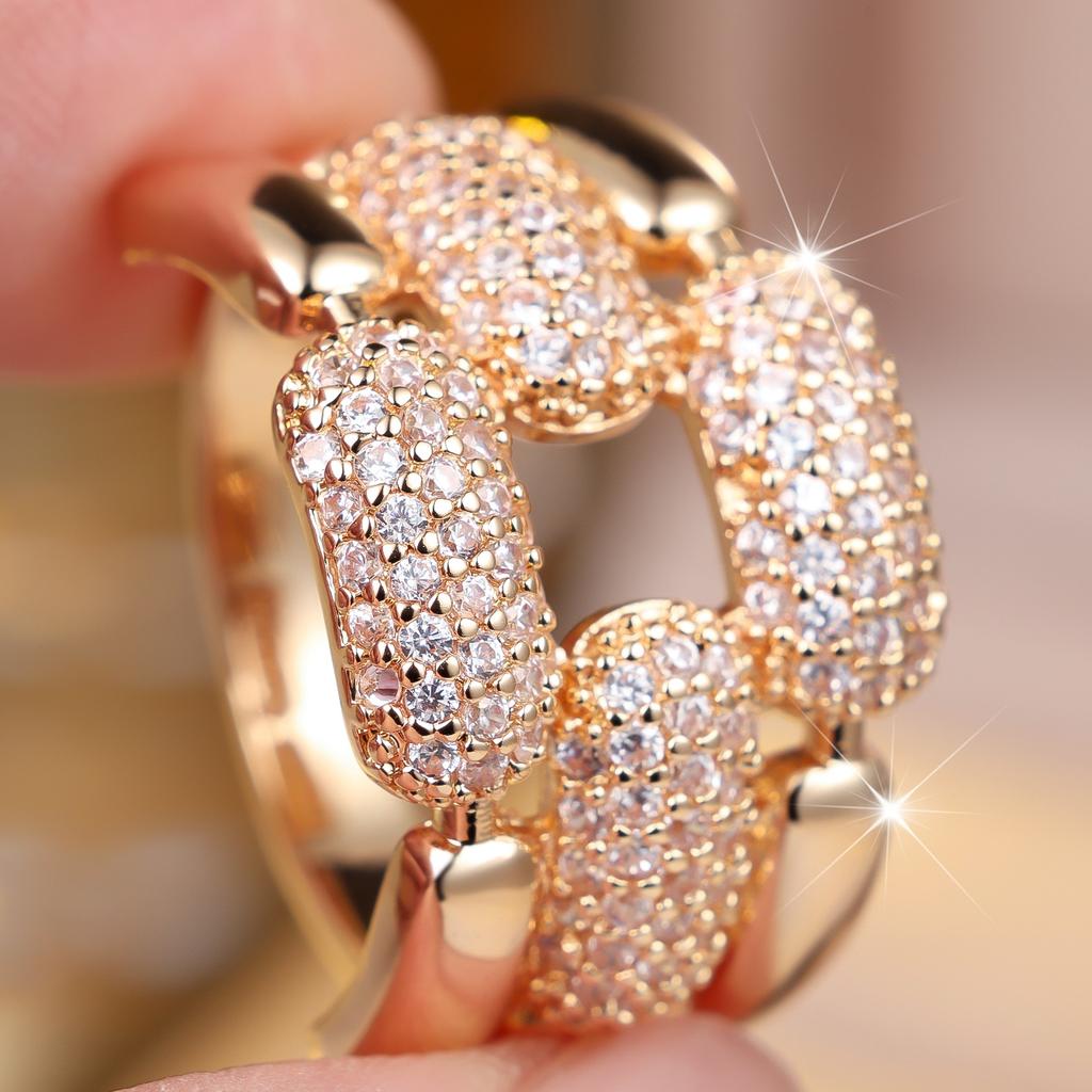 Small Geometric Charm Female White Zircon Stone Finger Ring Vintage Silver Gold Color Wedding Band Bridal Jewelry For Women