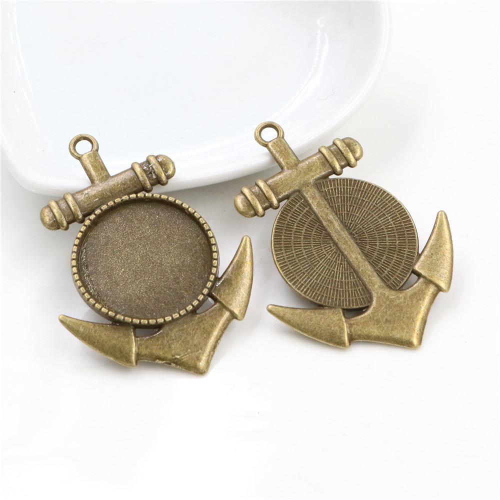 10pcs 20mm Inner Size Antique Silver Plated And Bronze Colors Pattern Style Cabochon Base Setting Charms Pendant