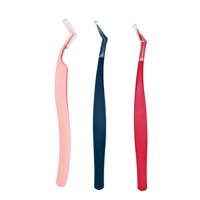 Golden Feather Adhesive-Free Eyelash Tweezers - Anti-Stick, False Lash Application Tool