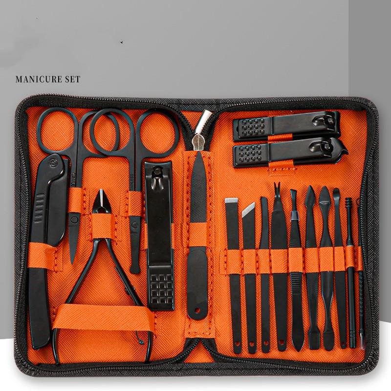

Набор кусачек для ногтей Полный черный набор инструментов для ногтей Маникюрные кусачки Набор кусачек для ногтей
