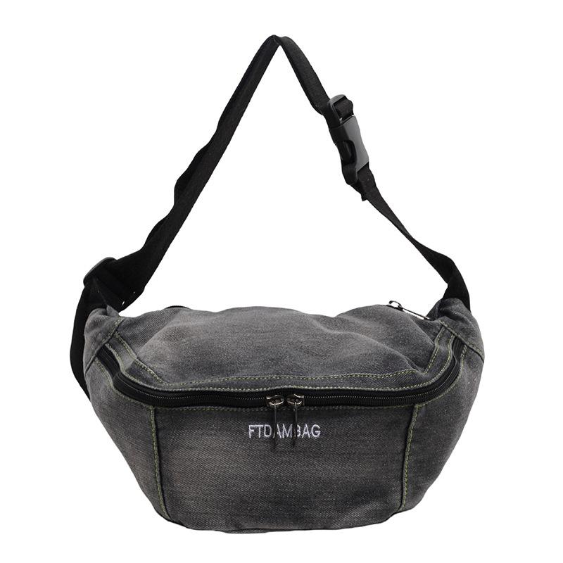 

Сумка-мешок из денима, женская, большая вместимость, сумка на плечо, поясная сумка чёрный