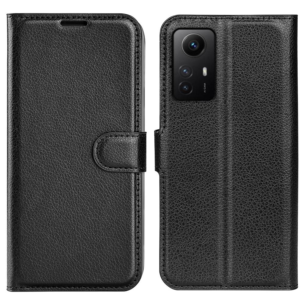 

For Xiaomi Redmi Note 12S 4G Litchi Texture Wallet Phone Cover Stand PU Leather Case Black