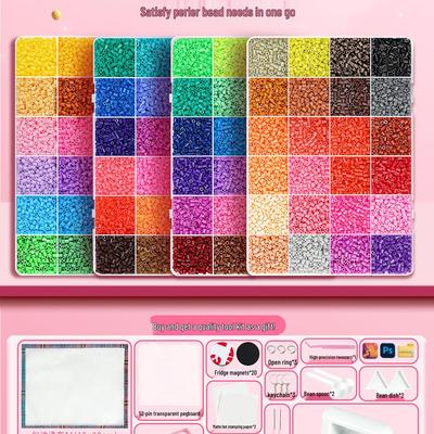 Barevné Perler korálky - doplňovací balení s nástroji: Sada DIY tavných korálků