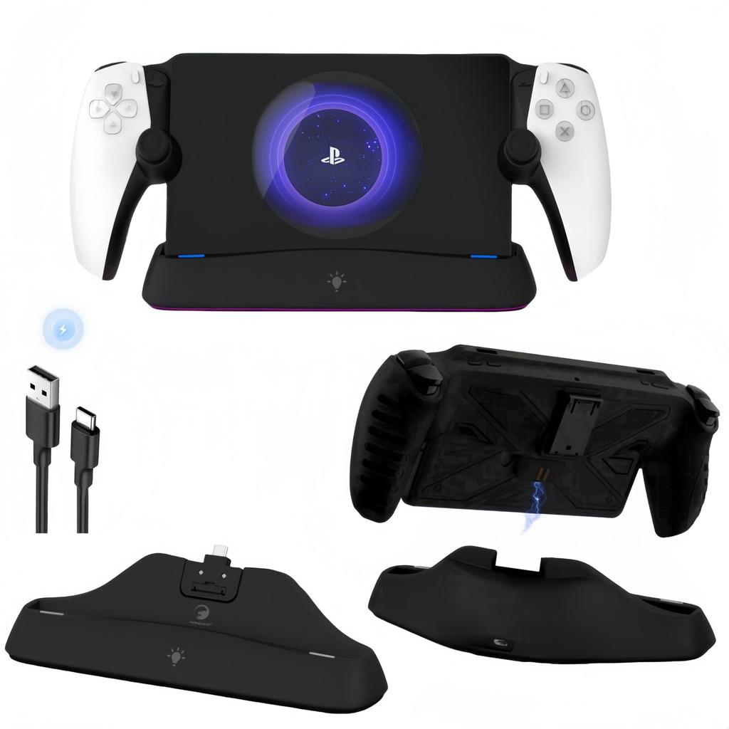 New Upgraded KaliTe Charging Stand for PS Compatible with PS Portal and Portable Remote Features Fast Triple Safe Charging and Triple Overcharge