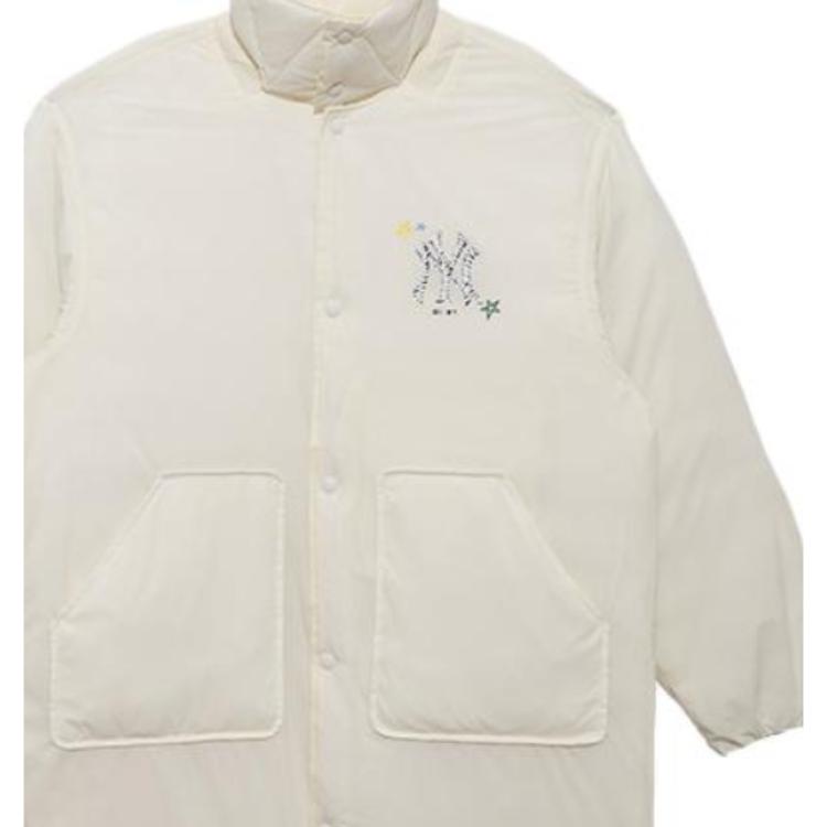 New Era MLB Collegiate Style New York Yankees Casual Retro Warm Zipper Down Jacket Unisex jackets Ivory 13789231