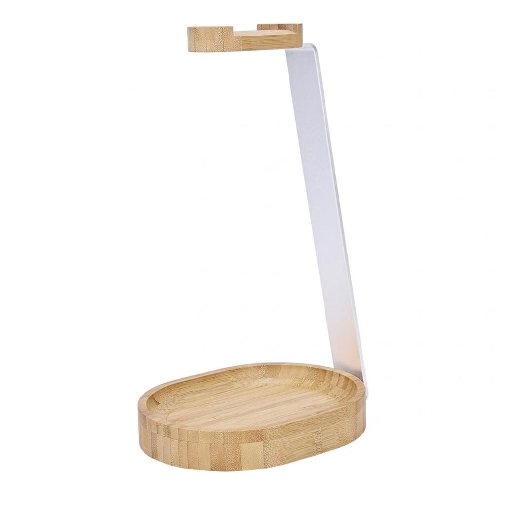 Headphone Stand with Wooden Base Desktop Wood Minimalist Headset Holder Storage
