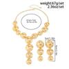 SHIXIN Luxury Glossy Round Pendant Necklace Drop Earrings Jewelry Set for Women Elegant Sexy Y-Shaped Long Chain Necklace Gifts