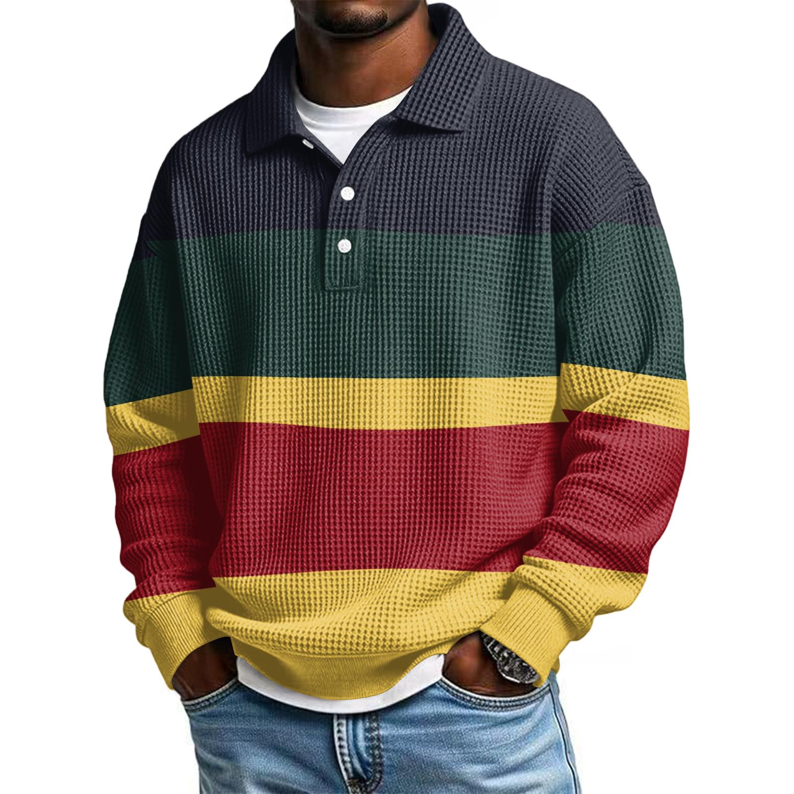 

Men Casual Button Down Shirt Golf Pullover V Neck Stand Collar Fashion Fall Sweatshirt XXXXL Темно-синій