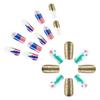 24 Pcs Independence Day False Nail Star Artificial Nail 4th of July Full Cover Stick on Nail Long Square Press On Nail