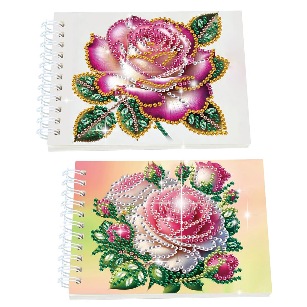 2 Pack Flower Animal DIY Diamond Painting Journals Notebooks Special Shaped Diamond Art Diary Book Christmas Gift for Adults