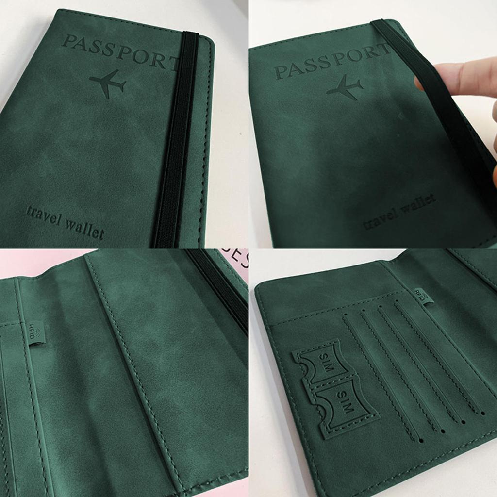 Women Men  Vintage Business Passport Covers Holder Multi-Function ID Bank Card PU Leather Wallet Case Travel Accessories