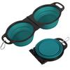2026 New Collapsible Dog Bowl Set 2 Pack 11.83 oz Portable Water Food Bowl for Small Medium Dogs Travel Camping