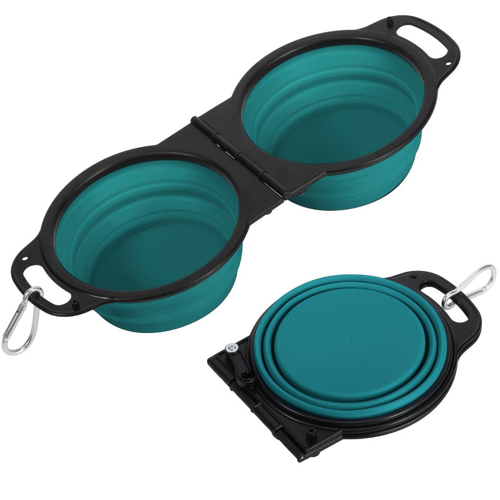 2026 New Collapsible Dog Bowl Set 2 Pack 11.83 oz Portable Water Food Bowl for Small Medium Dogs Travel Camping