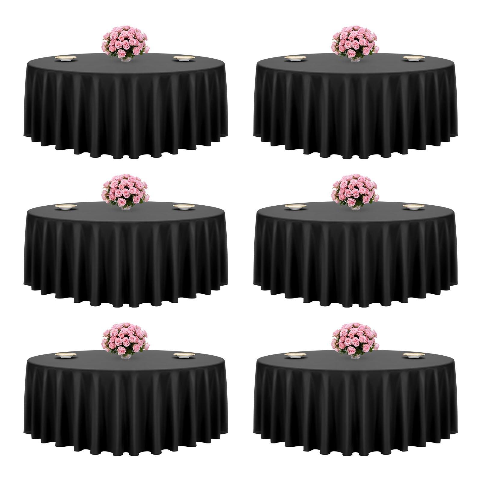 VEVOR Black Round Tablecloths 6 Pack