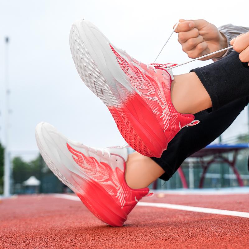 Running Shoes Men Outdoor Thick-Soled Breathable Anti-Slip Men Shoes Comfortable Lightweight Soft Mesh Lace-Up Sports Shoes Men