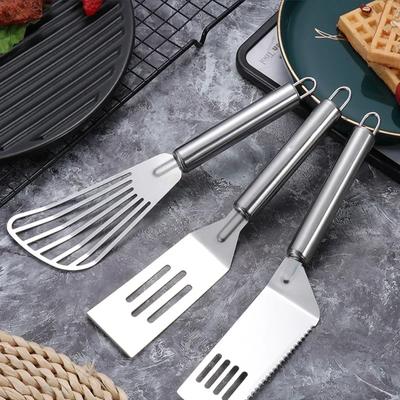 Stainless Steel Slotted Spatula Fish Flat Fish Steak Slice Frying Spatula Fish Turner Shovel Kitchen Supplies Cookware Cooking