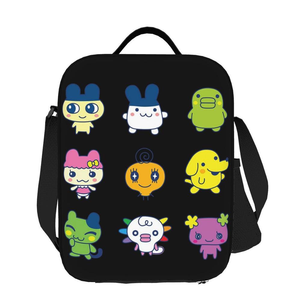 Tamagotchi Set Large Insulated Lunch Bag for Women Kids Portable Food Boxes Thermal Lunch Box Tote
