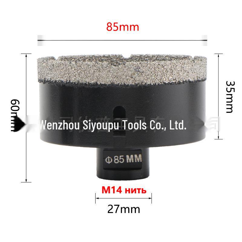 Apriscatole per foratura a secco con brasatura diamantata per foratura di piastrelle, lastre di marmo e roccia, 6 mm-150 mm M14