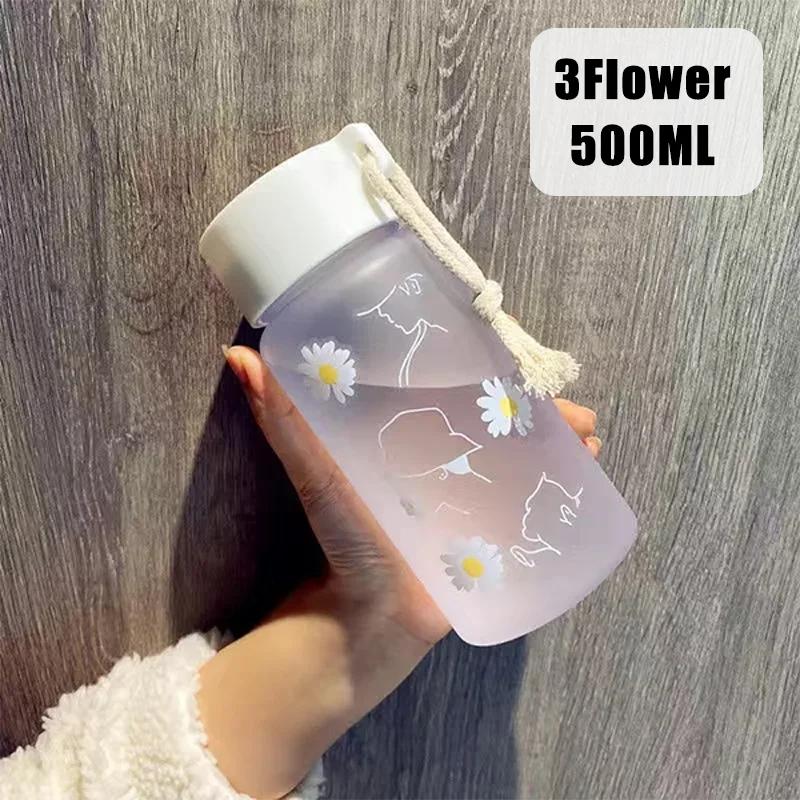 Transparent Water Bottle Portable Sport Cup for Drinking Kitchen Tools 550ML Water Bottle For School Gym Travel Girl Boy