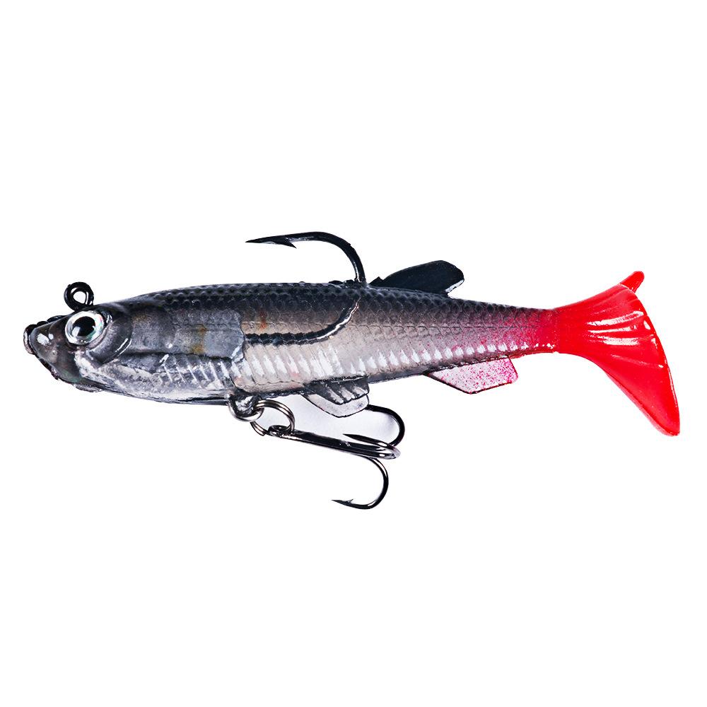 1 szt. przynęty wędkarskiej 8 cm/14 g pływająca sztuczna twarda przynęta basowa woblery przynęty crankbait haki sprzęt miękka przynęta t-tail kolorowe