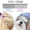 Pet Grooming Combo Stainless-Steel Comb and Dog Brush Professional Undercoat Rake Deshedding Tools for Long-Haired Dogs and Cats