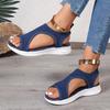 Summer new European and American large-size platform sandals women's foot cover fly-woven casual beach sandals
