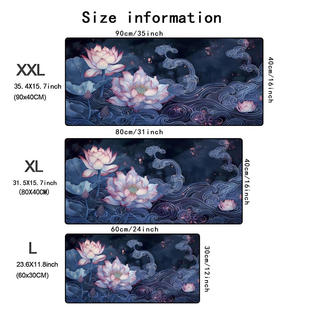 Pond Lotus Leaf Mouse Pad Large Keyboard MousePad PC Gaming Rubber Anti-slip Playmat XXL Computer Gamers Work Office Desk Mat