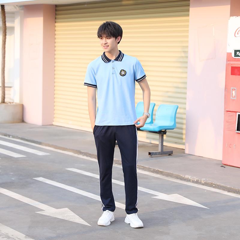 2023 Summer Short Sleeve T-shirt School Uniform Set for Junior & High School Students - Boys & Girls Two-piece Sports Class Uniform