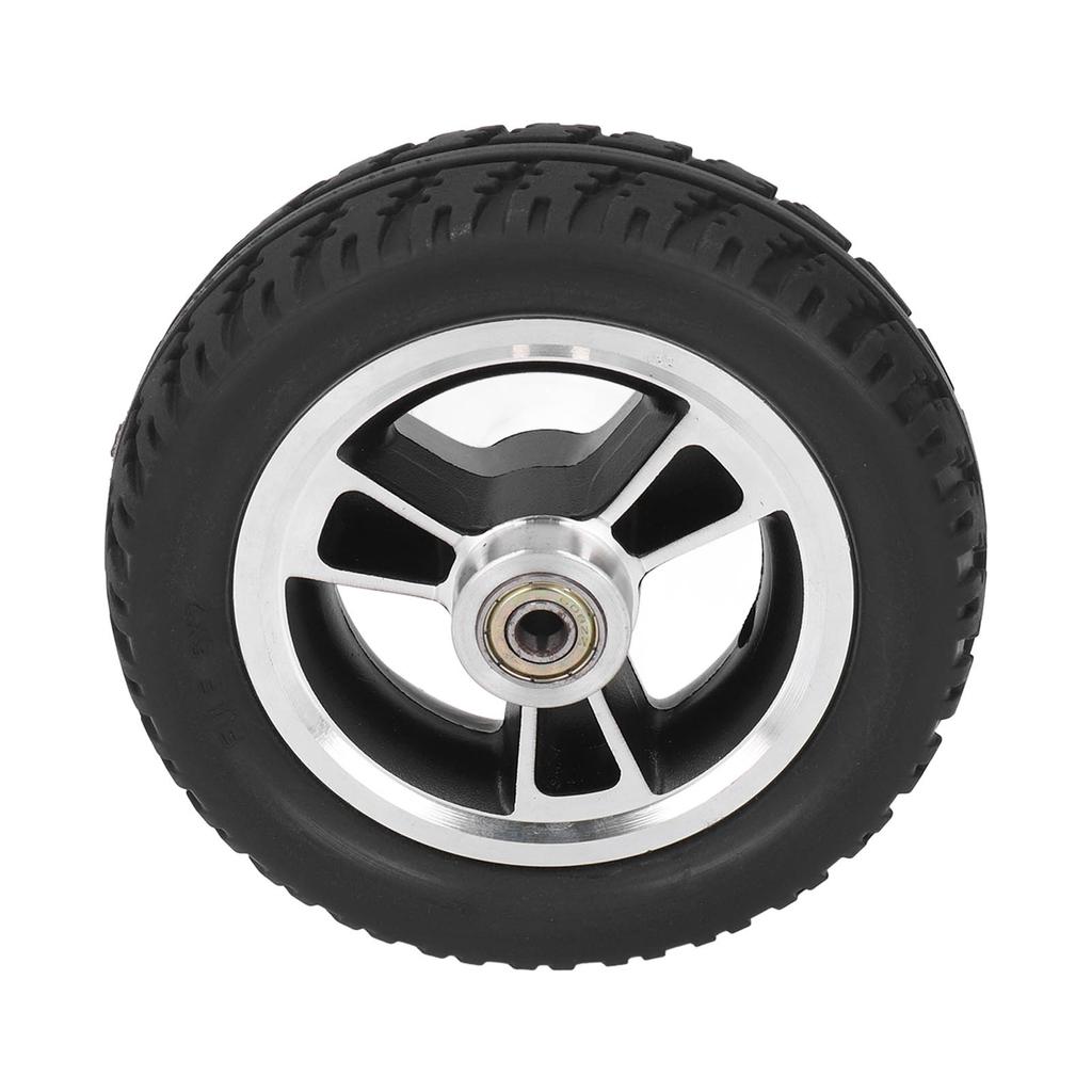 6 Zoll Rollstuhlrad Licht Robuste Aluminiumlegierungsnabe Leise Rutschfest Sicher PU Vollrad
