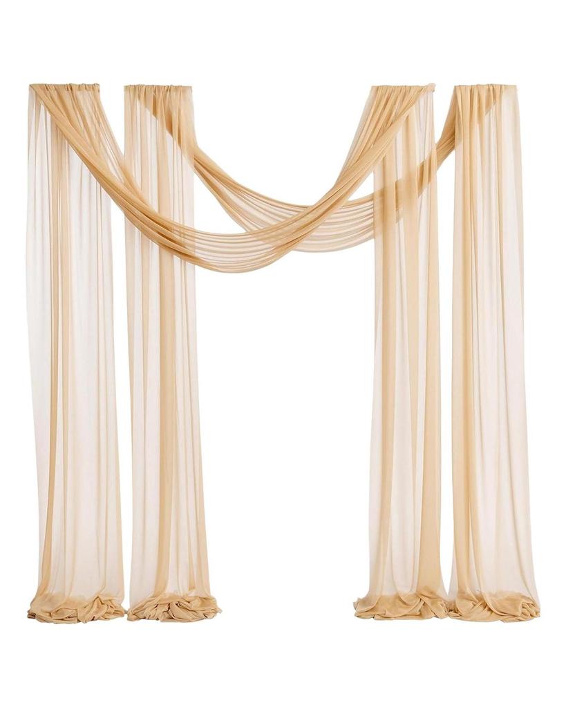 Łuk ślubny, szyfonowa zasłona, bieżnik na stół, ozdobna lekka tkanina, zasłona