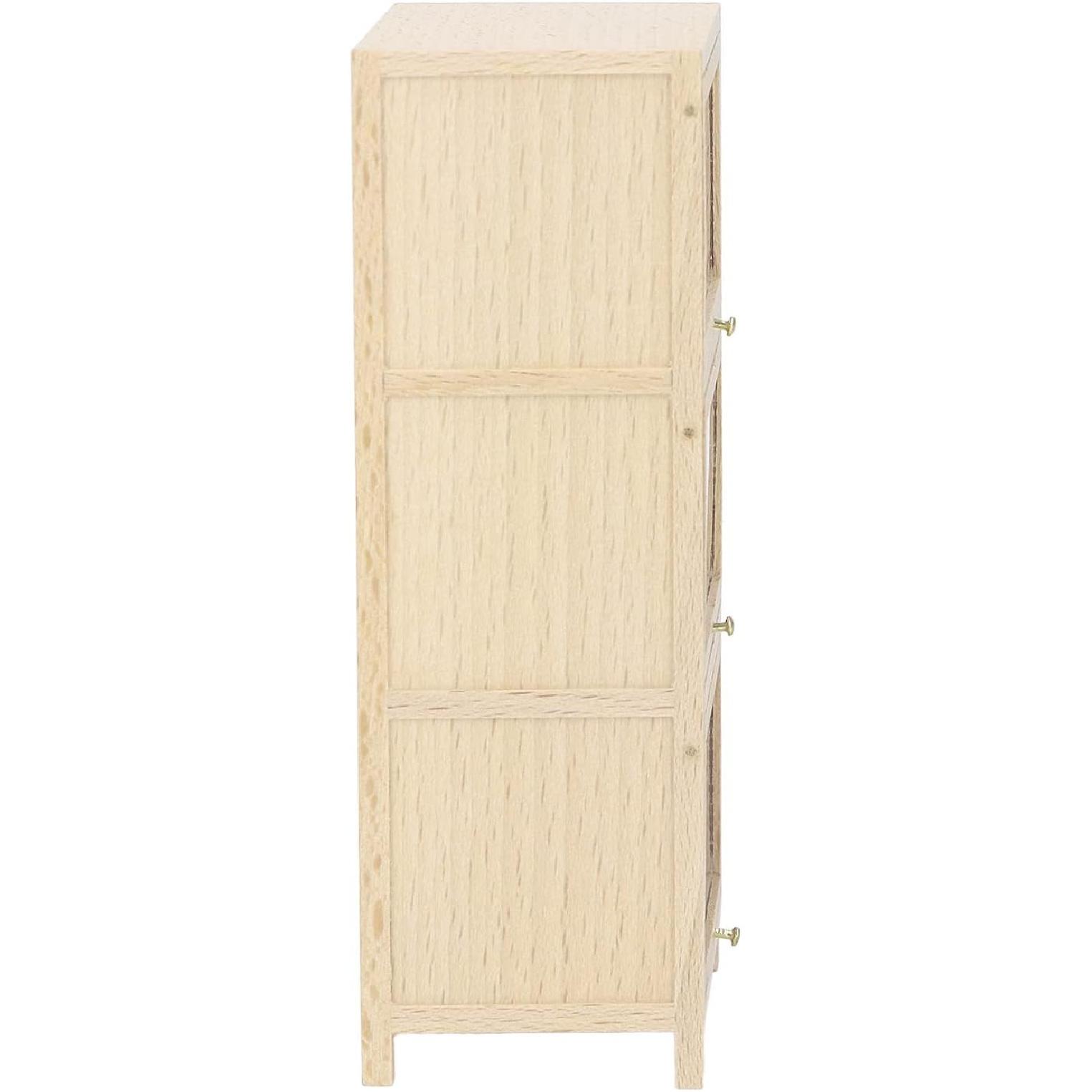 Кукольный домик Мебель Украшение Дисплей Кукольный домик Полка 1:Миниатюрный кукольный шкаф-книжный шкаф в масштабе 1/12, классический деревянный мини-хранилище для куклы