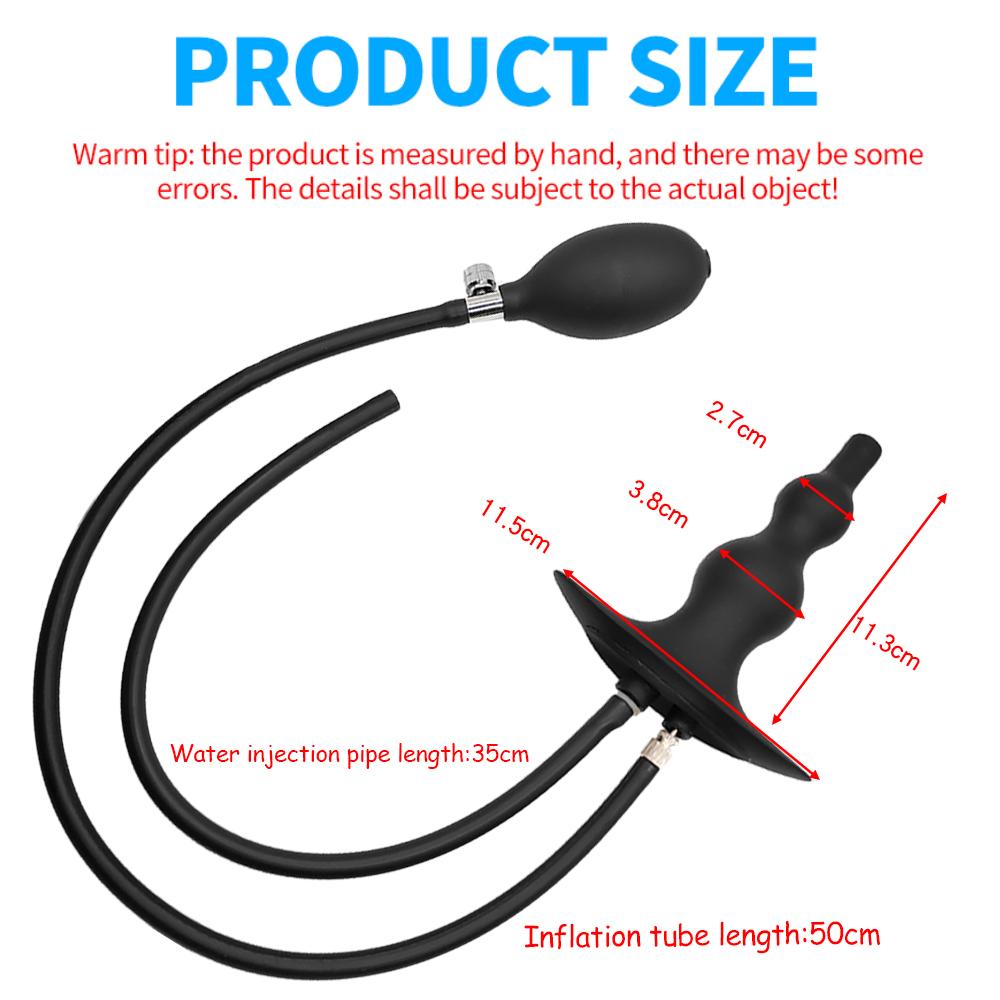 Water Spray Inflatable Anal Plug Anal Enema Cleaner Anal Expander Rear Court Pull Bead Anal Plug Adult SM Alternative Sex