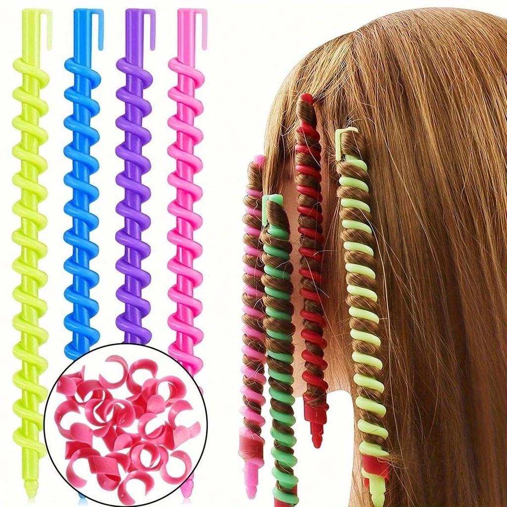 20Pcs Spiral Curler Set - Easy Diy Styling, Suitable For Various Curls - Quick Hair Conversion In Various Bright Colors - Suitab
