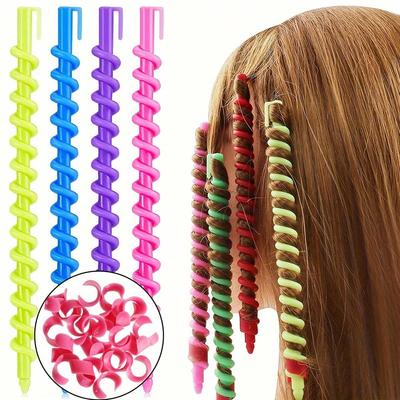 Set di arricciacapelli a spirale da 20 pezzi - Facile styling fai da te, adatto a vari ricci - Conversione rapida dei capelli in vari colori vivaci - Adatto