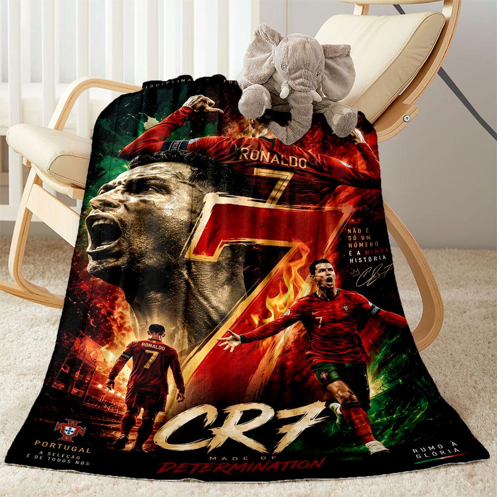 Ronaldo's Crz Football Legends Blanket Ultra-Soft Great for Sofa Livingroom Seaside Four Seasons Universal Modern Gift for Travel Home Birthdays