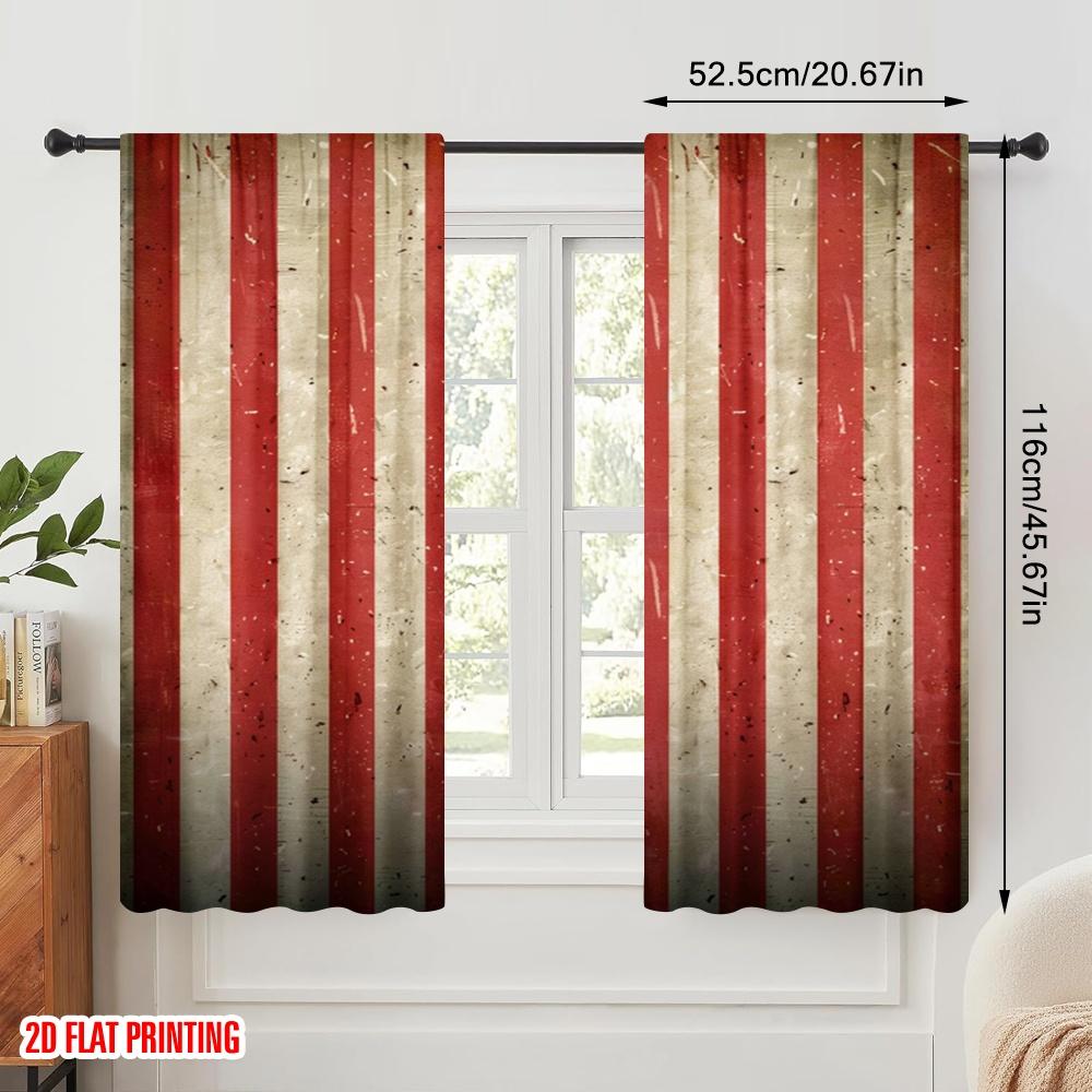 2pcs 2D flat printing Scene Curtain Evil Halloween Circus Carnival Festival Red and White Stripes Shouting Bloody Splashing