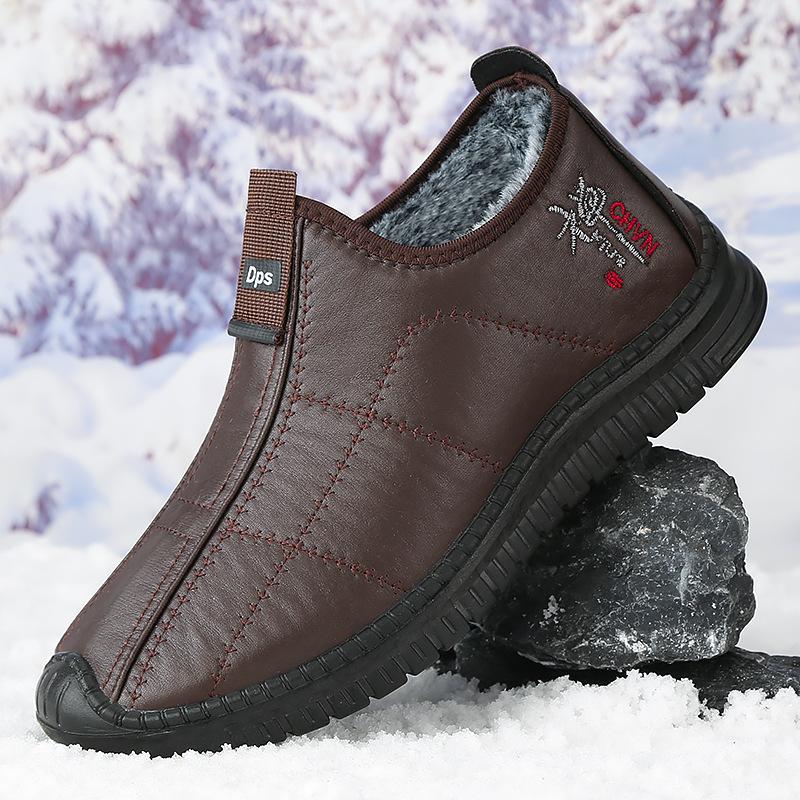 Trendiga herrstövlar är varma, vattentäta, halkfria, tjocka vandringskängor och överdimensionerade arbetsskor för män i åldern 38-48, platåstövlar 2025