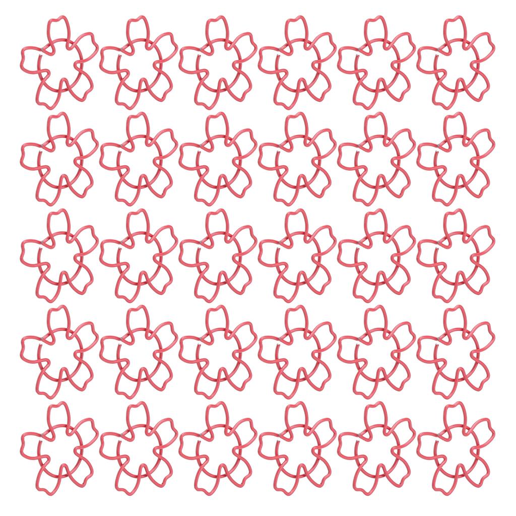 30ks sponky na papír Roztomilé červené třešňové květy Tvarový kolík pro klasifikaci souborů