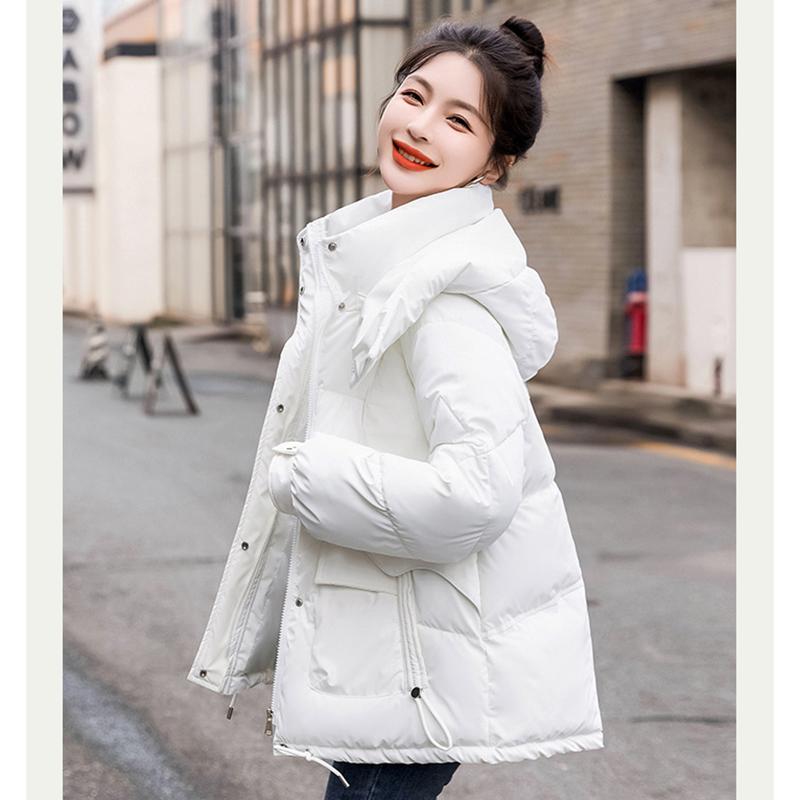 Autumn and Winter Fashion Women's Bread Jacket Short Down Cotton Jacket Korean Version Loose Casual Cotton Jacket Jacket Cotton Coat