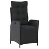 7 Piece Outdoor Dining Set with Cushions Black Poly Rattan
