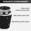 Universal Cold Air Intake Filter Clamp-On Replacement Air Filter Flange Diameter 3 inches/76mm High Performance Washable Filter Black
