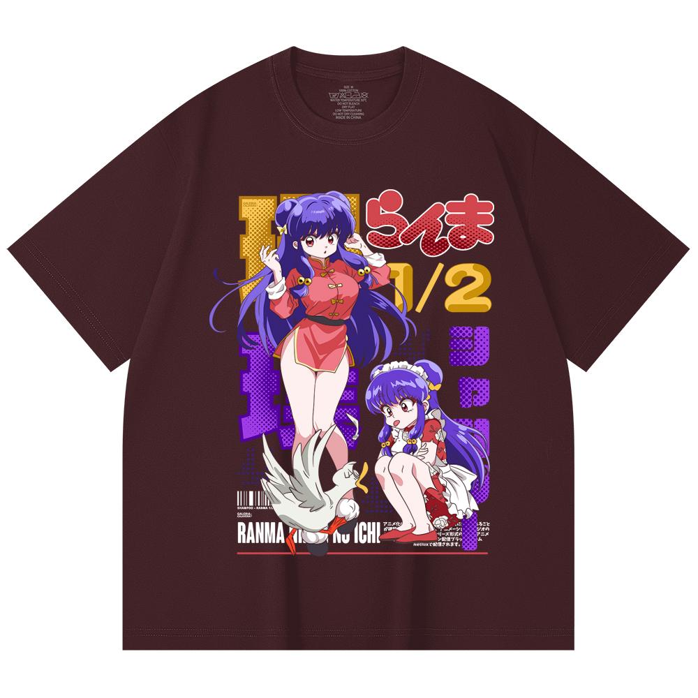 

230 Gsm 100% Cotton Ranma 12 V4 Shampoo Print Unisex Heavy Cotton T Shirt 2XL